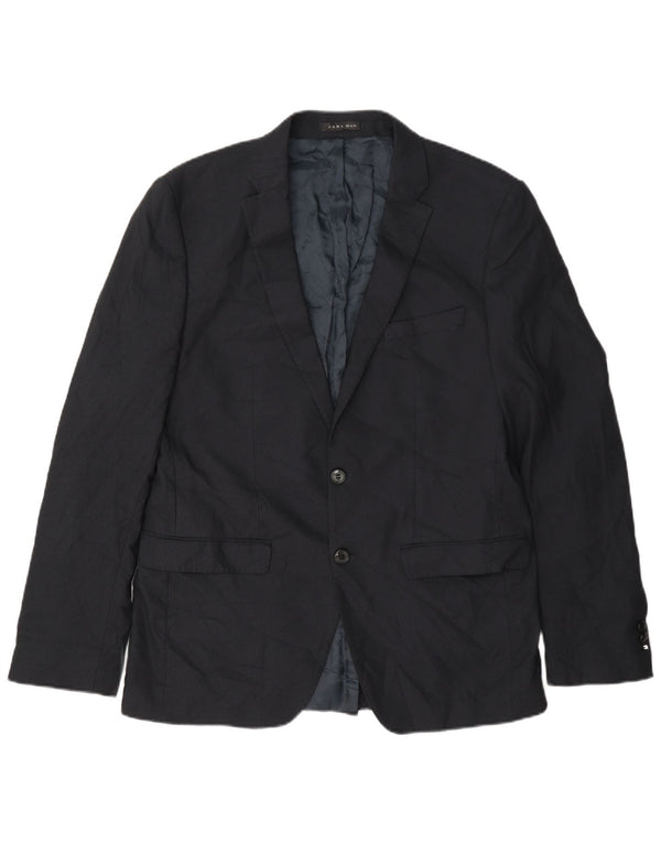 Jaqueta blazer masculina Zara com 2 botões UE 52 grande azul marinho