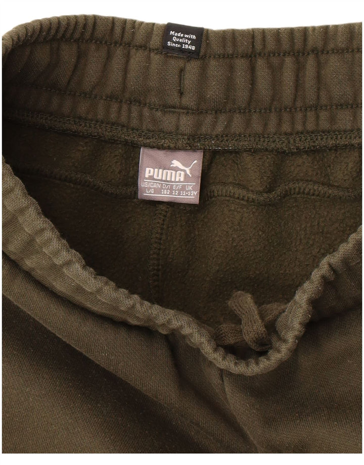 Puma Meninos Calças de Treino Joggers 11-12 Anos Algodão Cáqui