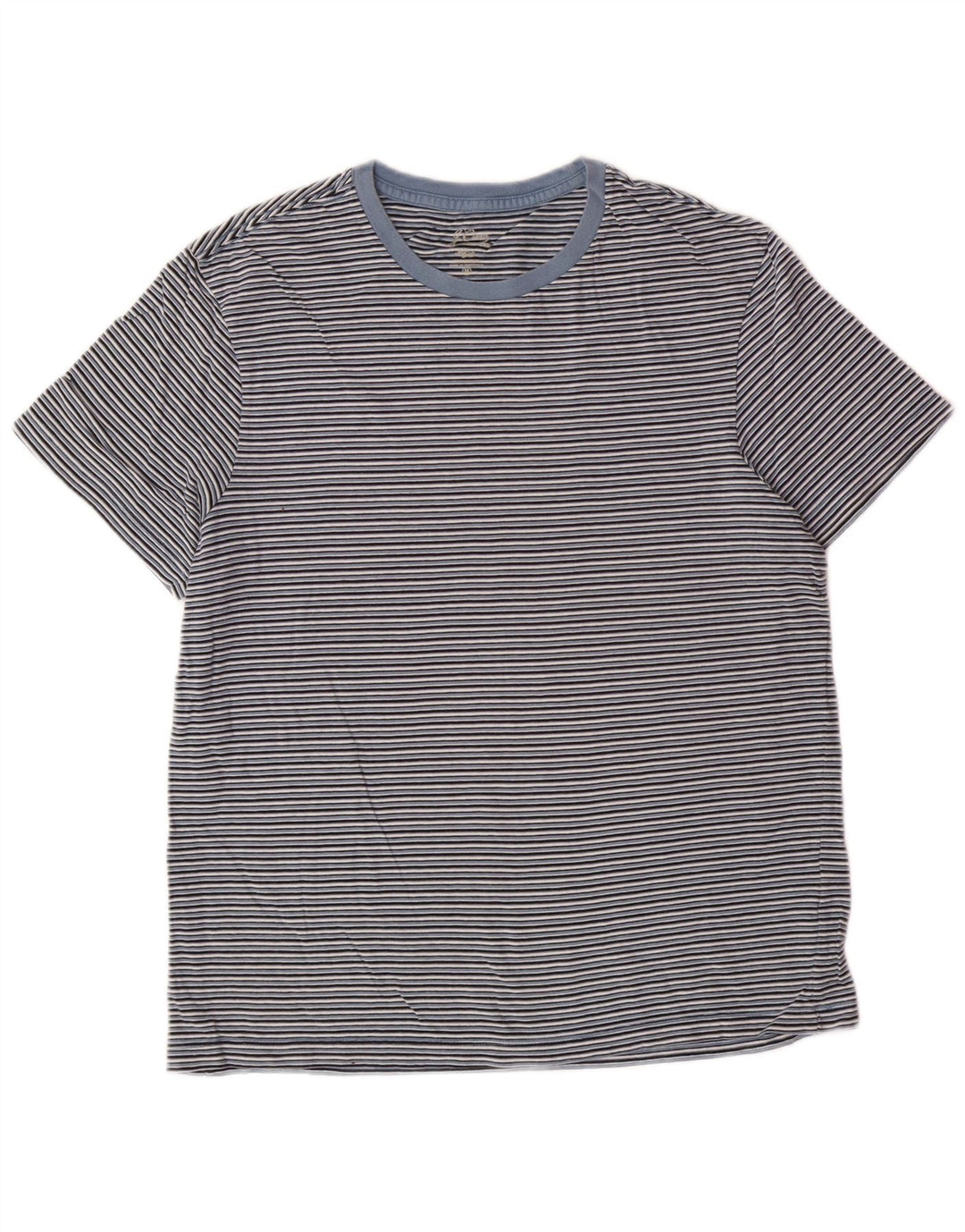 Camiseta feminina J. CREW Top UK 14 listrado azul médio