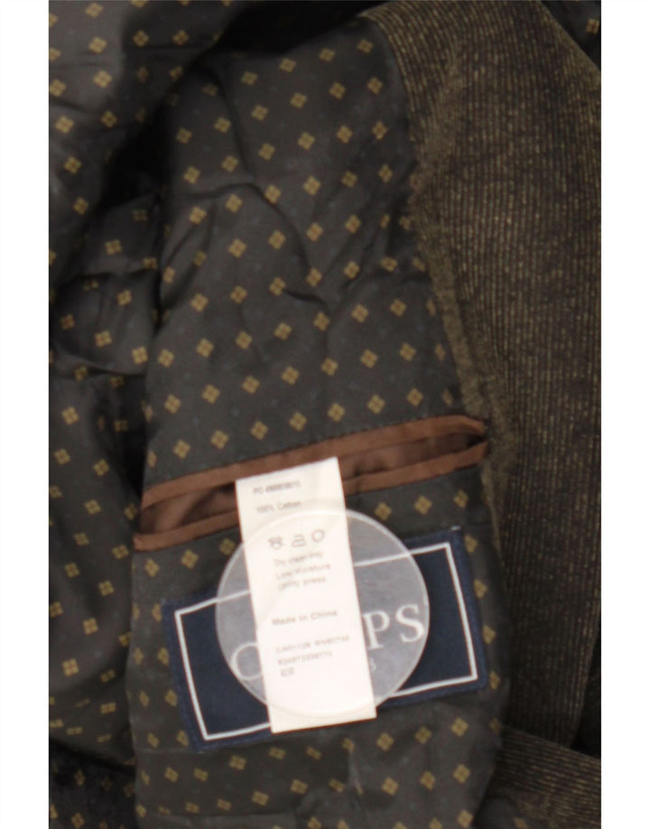 Jaqueta blazer masculina de veludo cotelê com 2 botões Chaps Reino Unido 40 grande algodão marrom