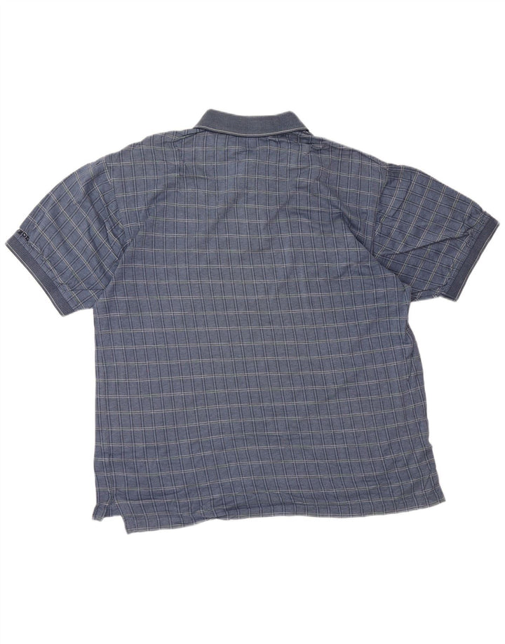 Camisa polo masculina IZOD grande algodão xadrez azul