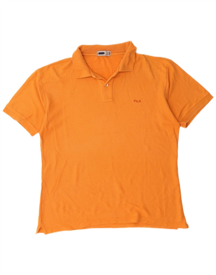 Camisa polo masculina Fila IT 50 algodão laranja médio