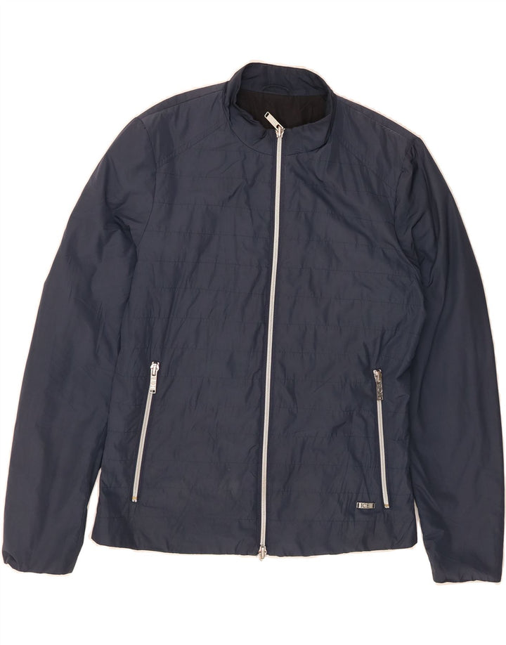 ICEBERG Mens Padded Jacket IT 52 XL Navy Blue Polyester Vintage Iceberg and Second-Hand Iceberg from Messina Hembry 