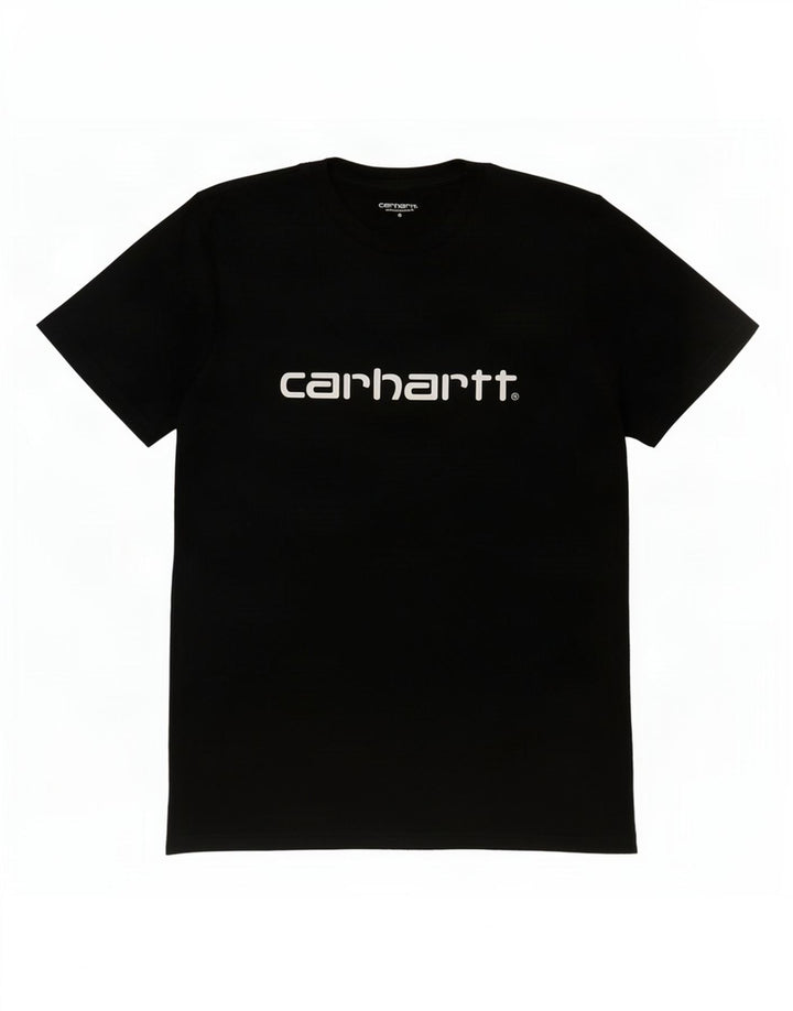 Carhartt Camiseta masculina gráfica top pequeno algodão preto