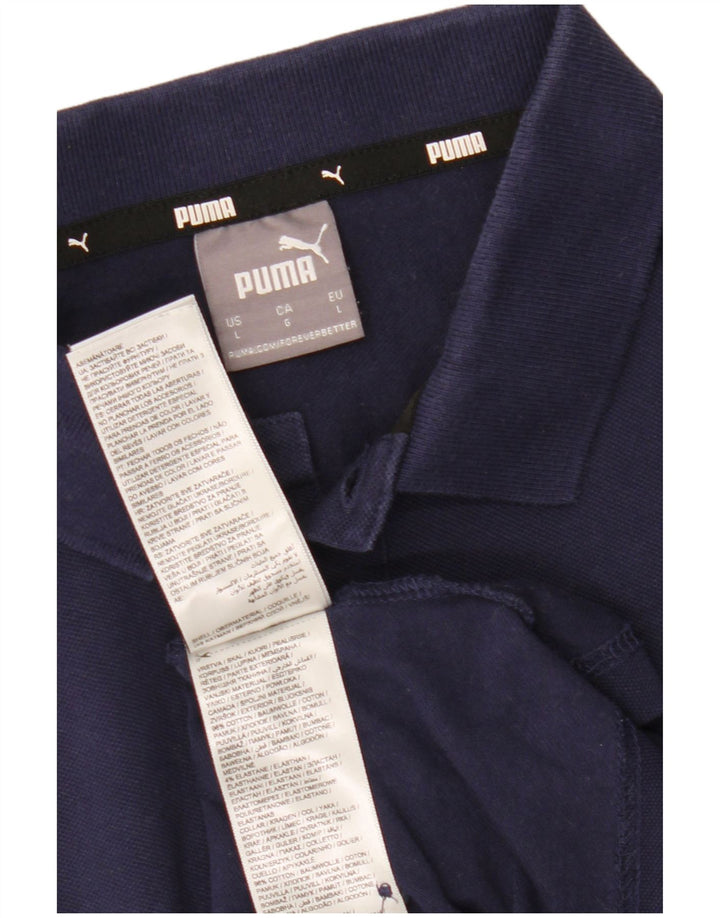 Camisa polo masculina Puma grande algodão azul marinho