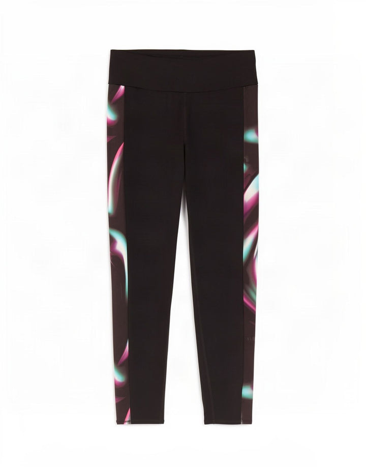 Leggings femininos Marks & Spencer Reino Unido 18 XL preto tie-dye poliéster