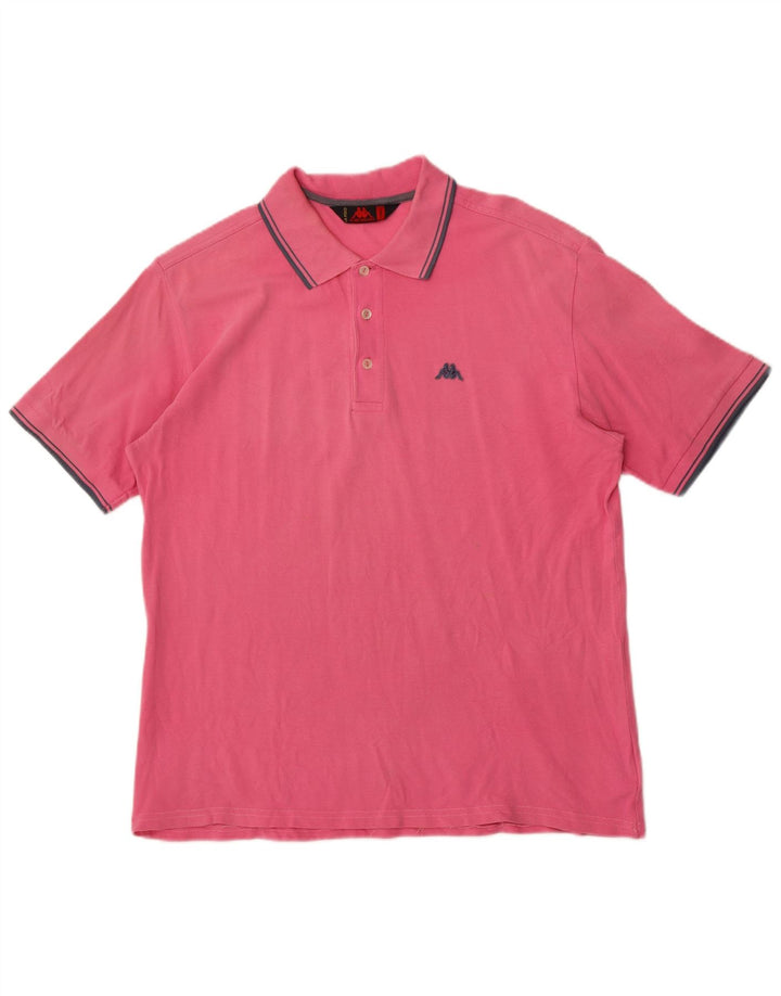 Camisa polo masculina Kappa grande algodão rosa