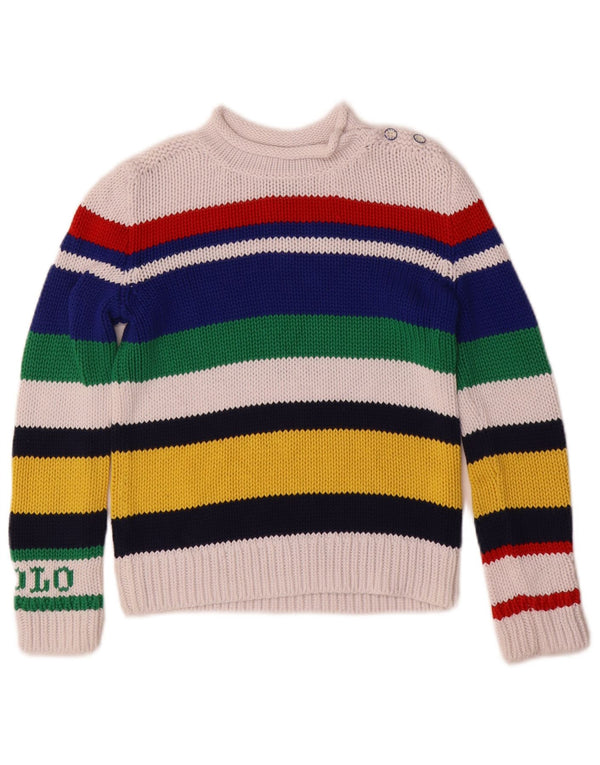 Polo Ralph Lauren Suéter masculino com gola tartaruga 6-7 anos pequeno multicolo