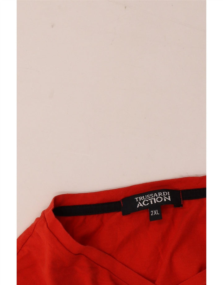 Camiseta gráfica masculina Trussardi Top 2XL vermelho