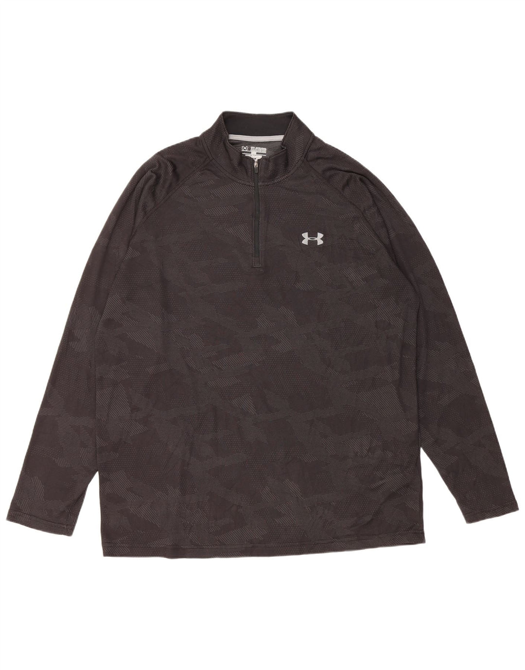 UNDER ARMOUR Mens Heat Gear Pulôver Treino Top 2XL Camuflagem Preta