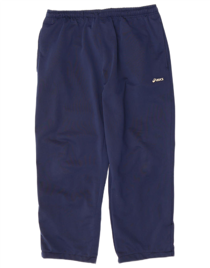 Calça de treino masculina Asics Crop grande poliéster azul marinho