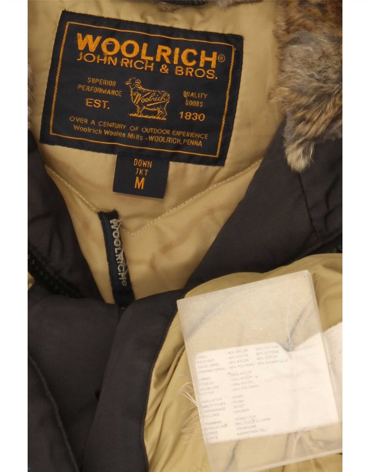 Jaqueta feminina acolchoada com capuz Woolrich UK 14 nylon preto médio