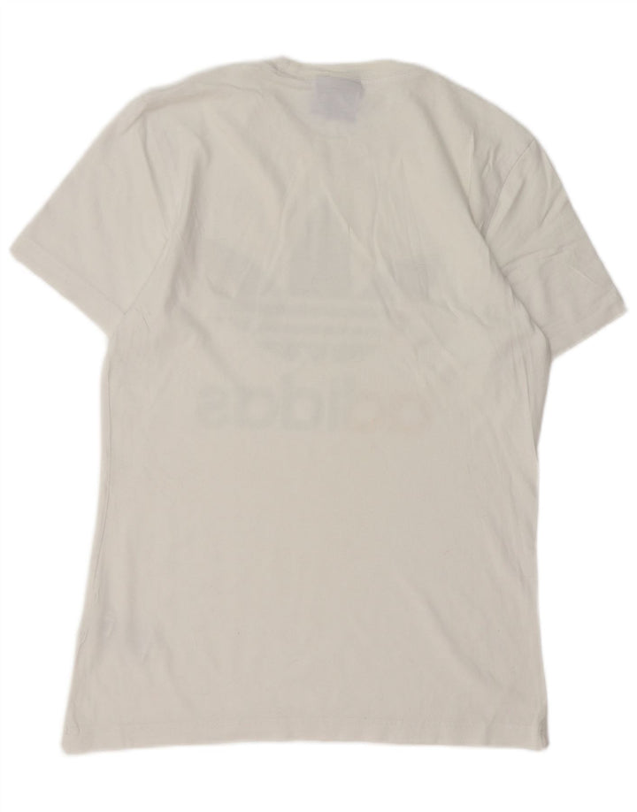 ADIDAS Mens Graphic T-Shirt Top Médio Algodão Branco