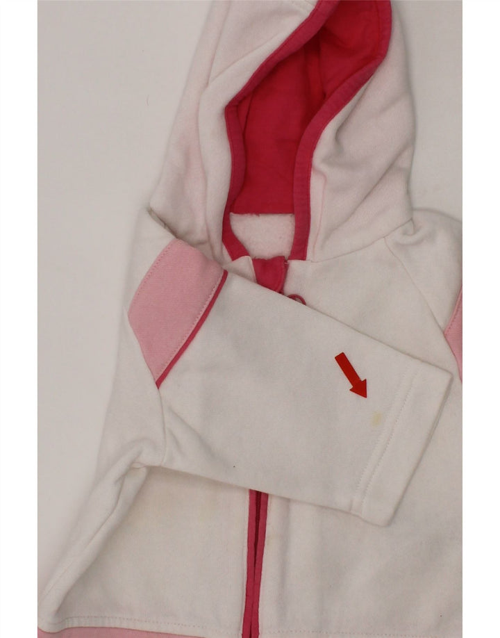 ADIDAS Baby Girls Graphic Zip Hoodie Sweater 6-9 Months White Colourblock Vintage Adidas and Second-Hand Adidas from Messina Hembry 