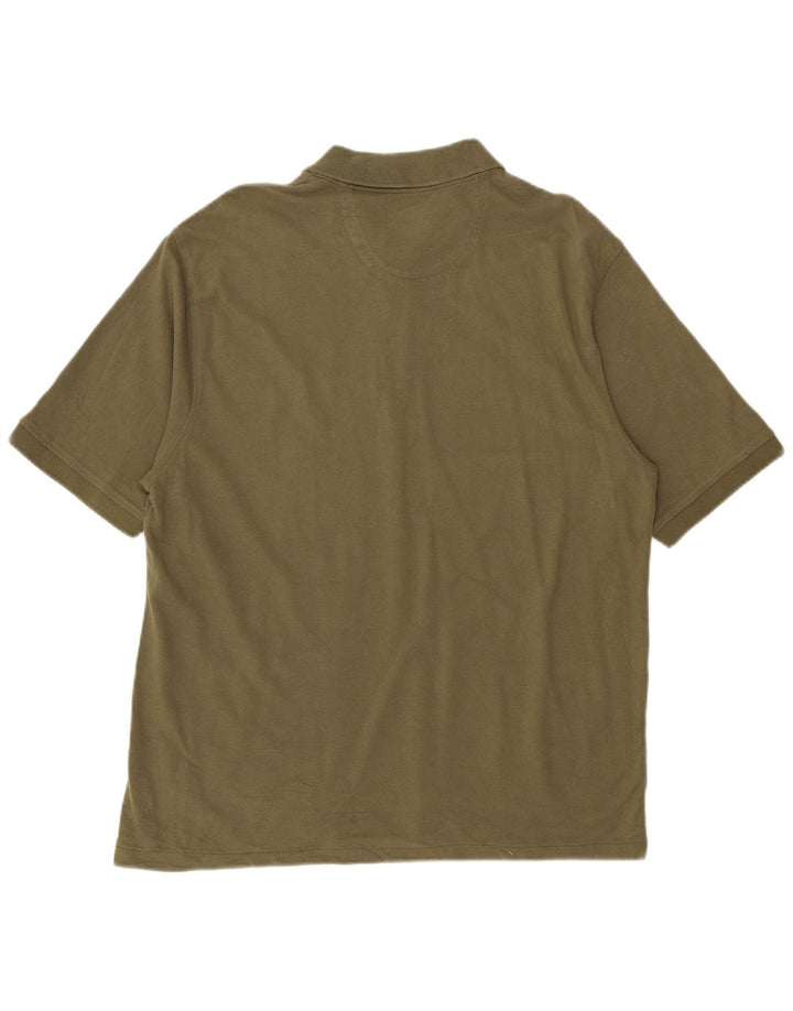 Camisa polo masculina Izod Heritage grande algodão cáqui