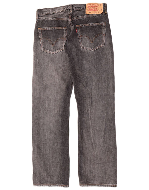 Calça jeans masculina Levi's 501 Straight W32 L30 cinza algodão