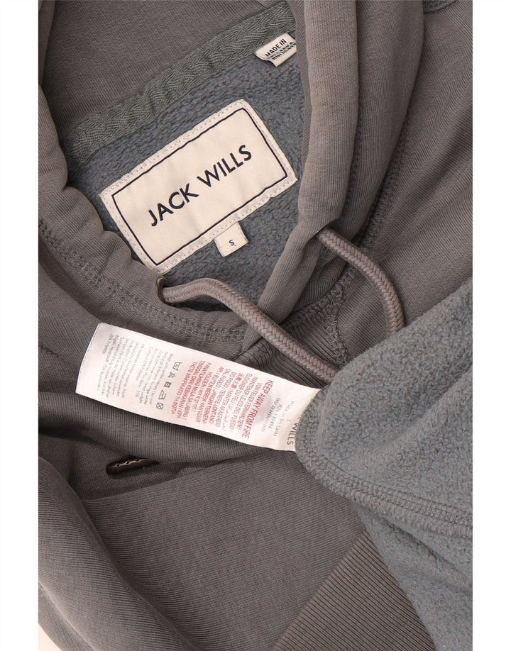 Jack Wills moletom com capuz masculino gráfico pequeno algodão cinza