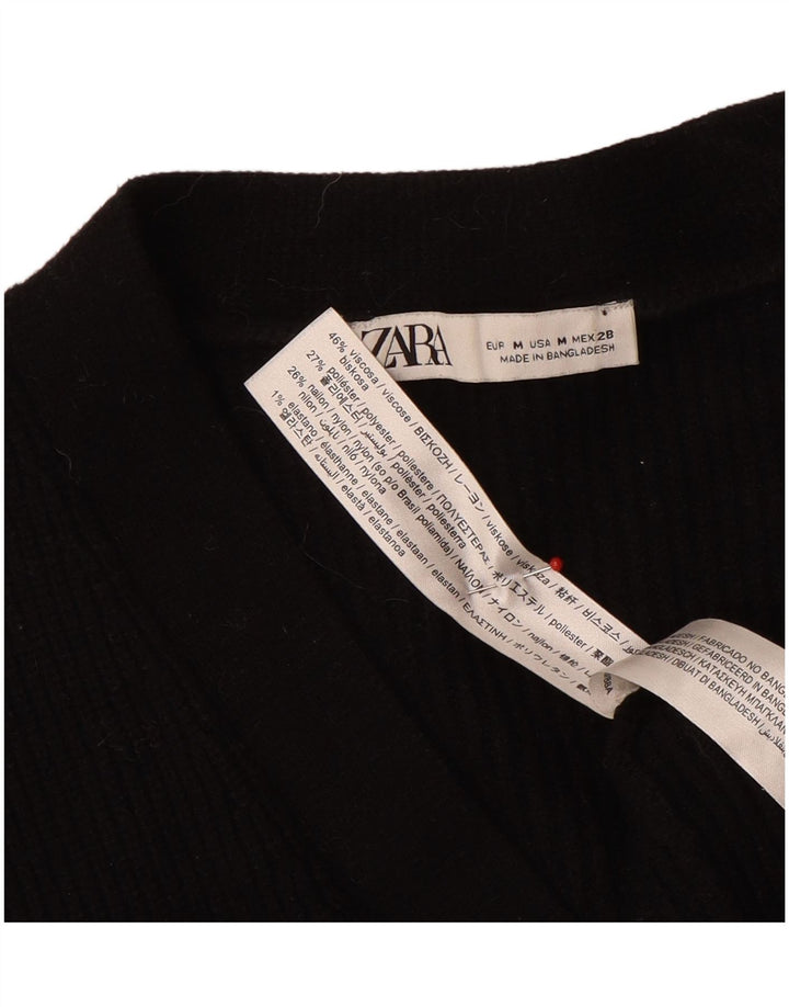 Suéter cardigã feminino Zara Reino Unido 12 viscose preta média