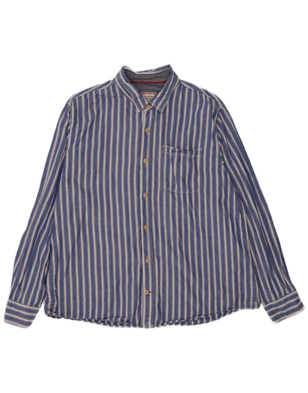 Camisa masculina Fat Face 2XL algodão listrado azul