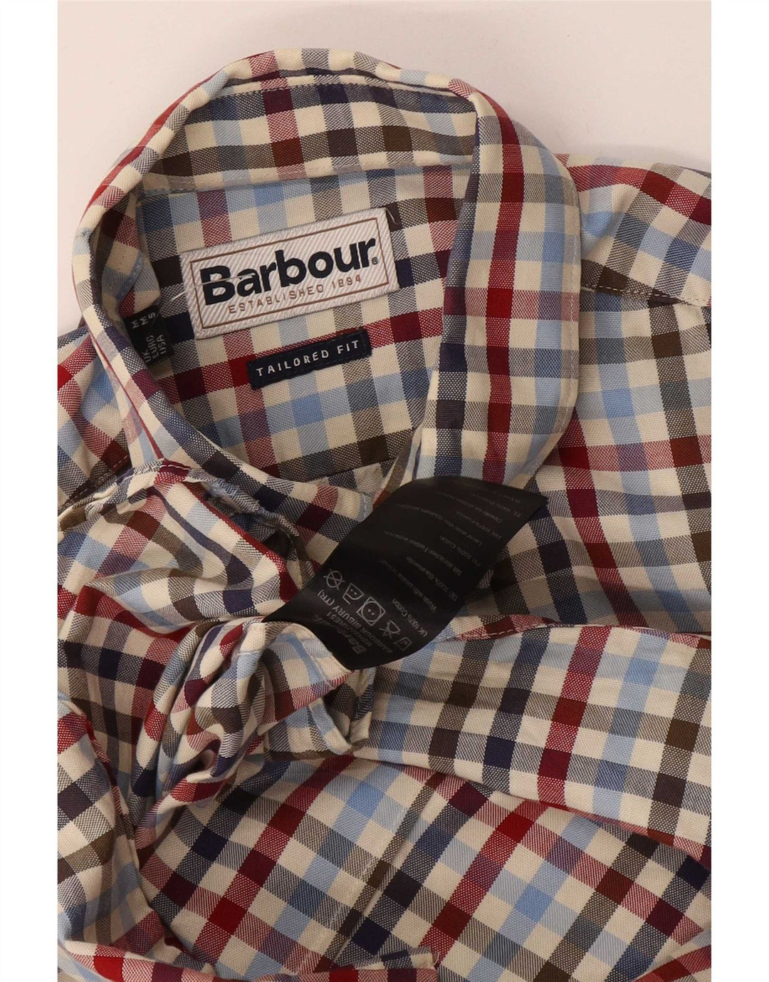 Camisa masculina Barbour sob medida de algodão guingão médio multicolorido