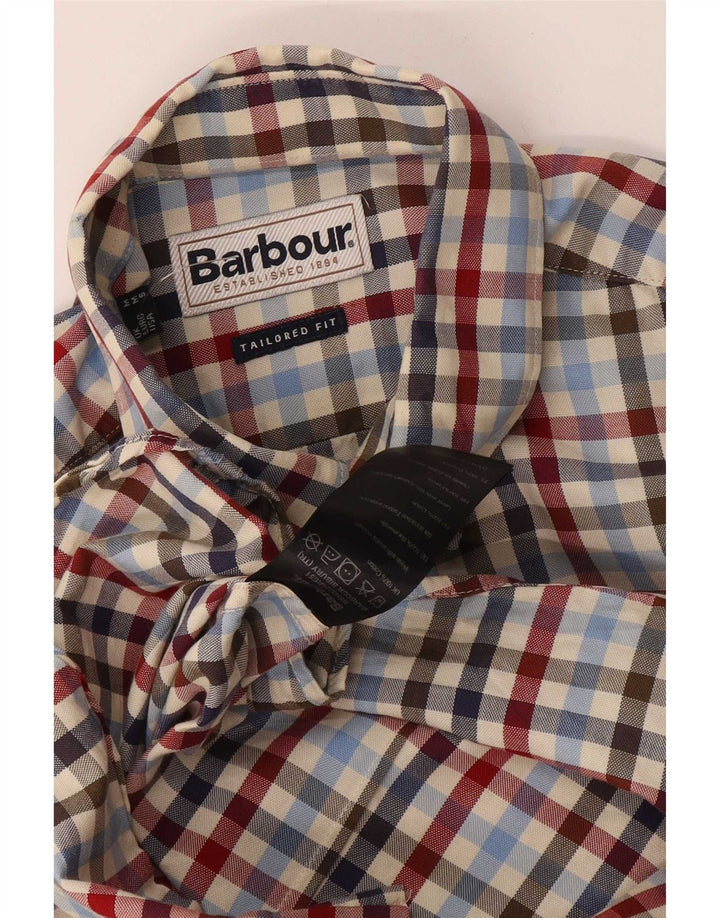 Camisa masculina Barbour sob medida de algodão guingão médio multicolorido