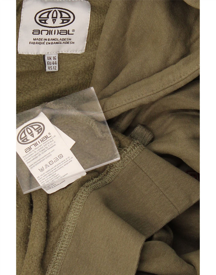 ANIMAL feminino gráfico oversized moletom com capuz Reino Unido 16 grande algodão cáqui