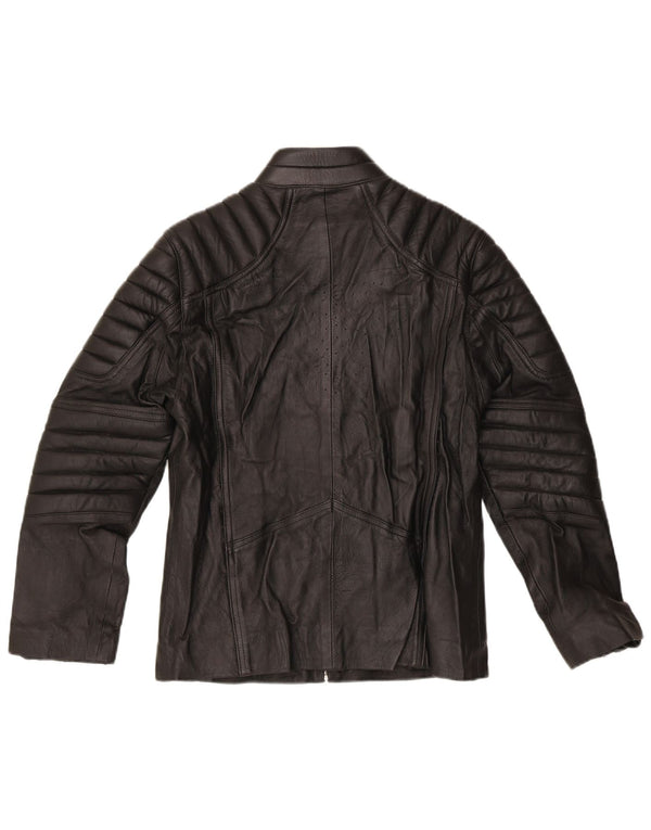 Jaqueta vintage masculina Superman Graphic Moto Racer Reino Unido 40 grande motociclista preto