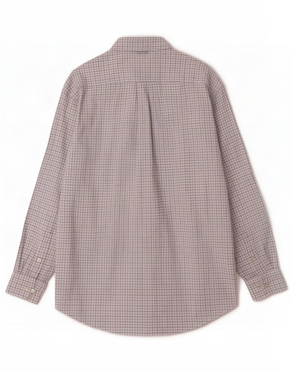 Camisa masculina Tommy Hilfiger grande algodão xadrez branco