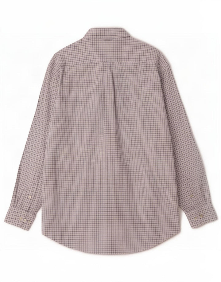 Camisa masculina Tommy Hilfiger grande algodão xadrez branco