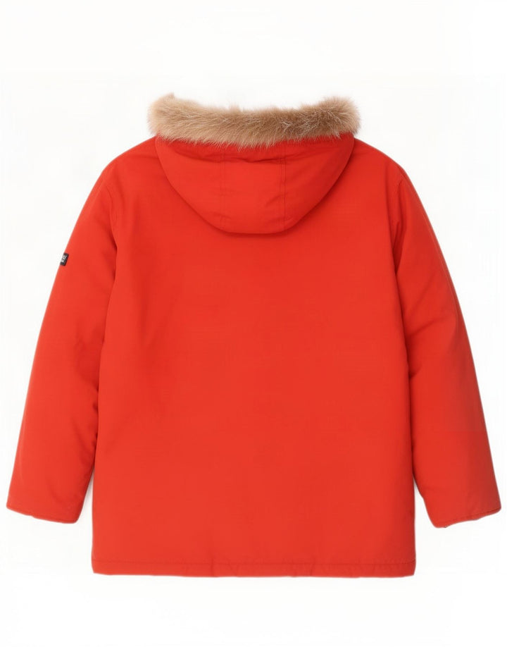 Jaqueta acolchoada com capuz Woolrich Boys 11-12 anos nylon vermelho