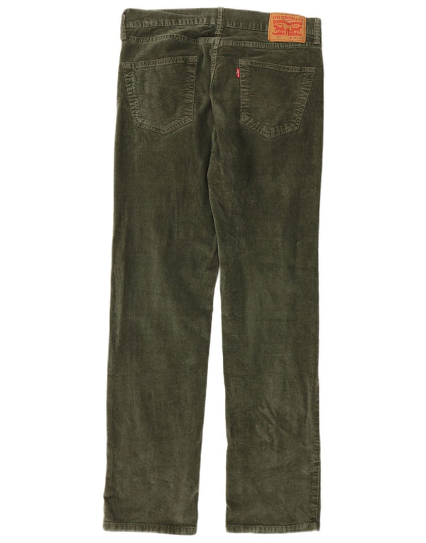 Calça masculina Levi's 751 reta de veludo cotelê W34 L34 algodão cáqui