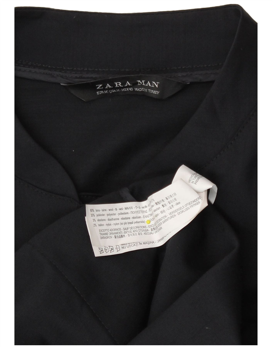 Jaqueta bomber masculina Zara UK 38 lã azul marinho médio