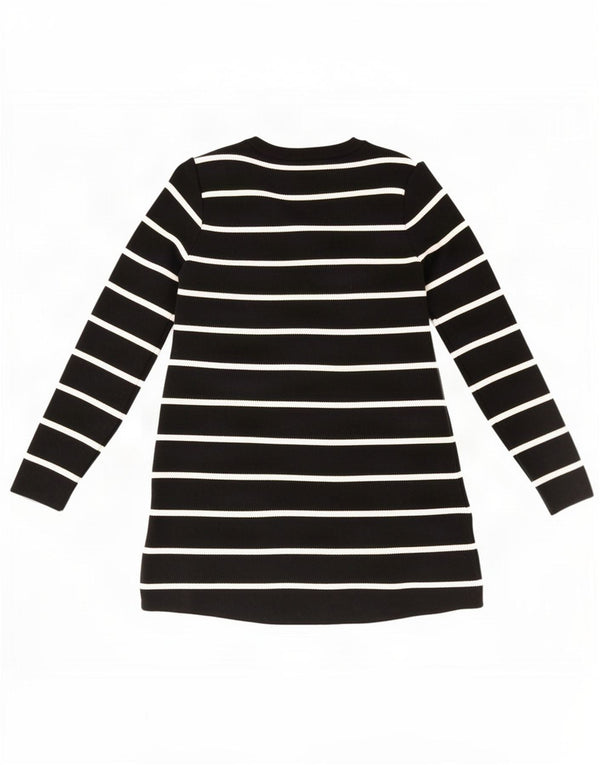Vestido túnica feminino de manga comprida Zara Reino Unido 8 pequeno listrado preto