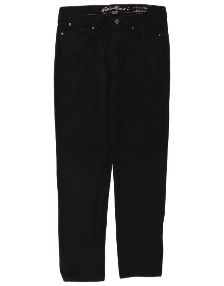 Eddie Bauer Jeans feminino ligeiramente curvilíneo slim EUA 8 médio W30 L32 preto