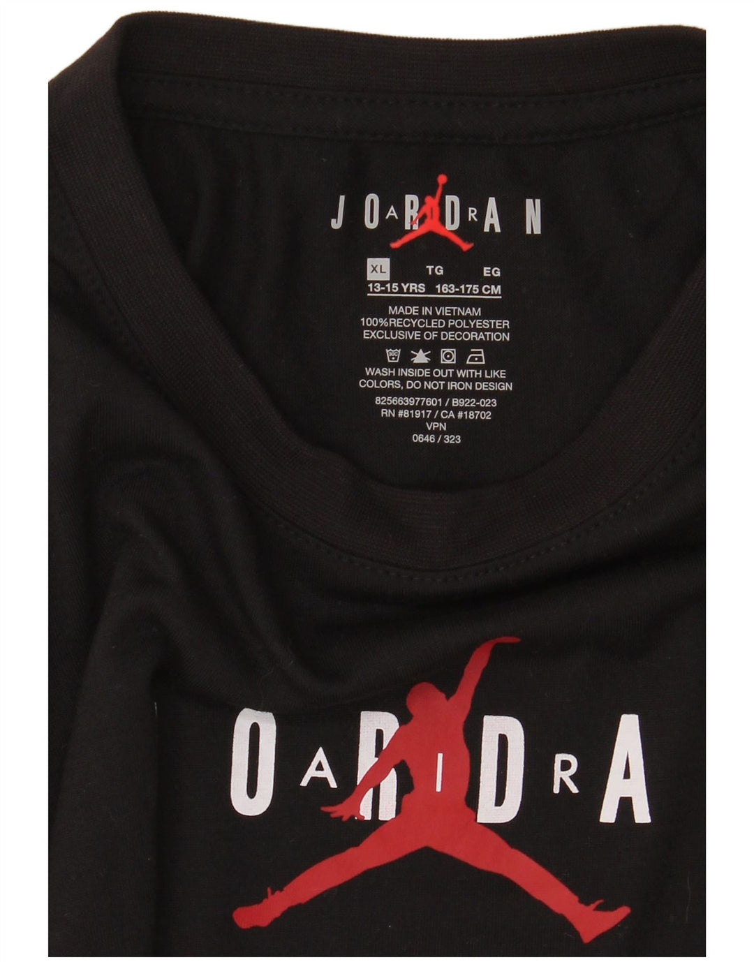 Camiseta Jordan Boys Graphic Top 13-14 Anos XL Preto Poliéster