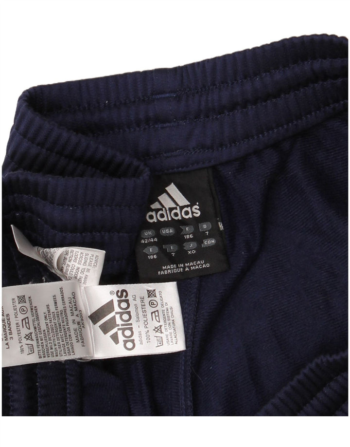 Calças de treino masculinas ADIDAS UK 42/44 grandes azul marinho poliéster