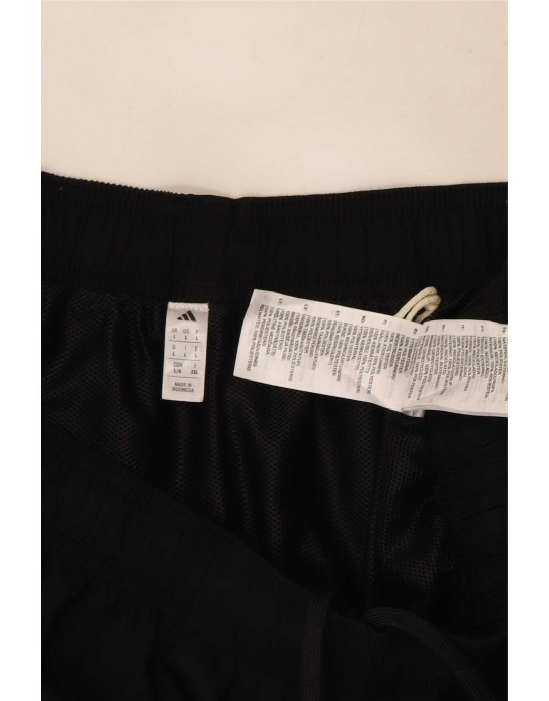 Shorts esportivos masculinos Adidas grande poliéster preto