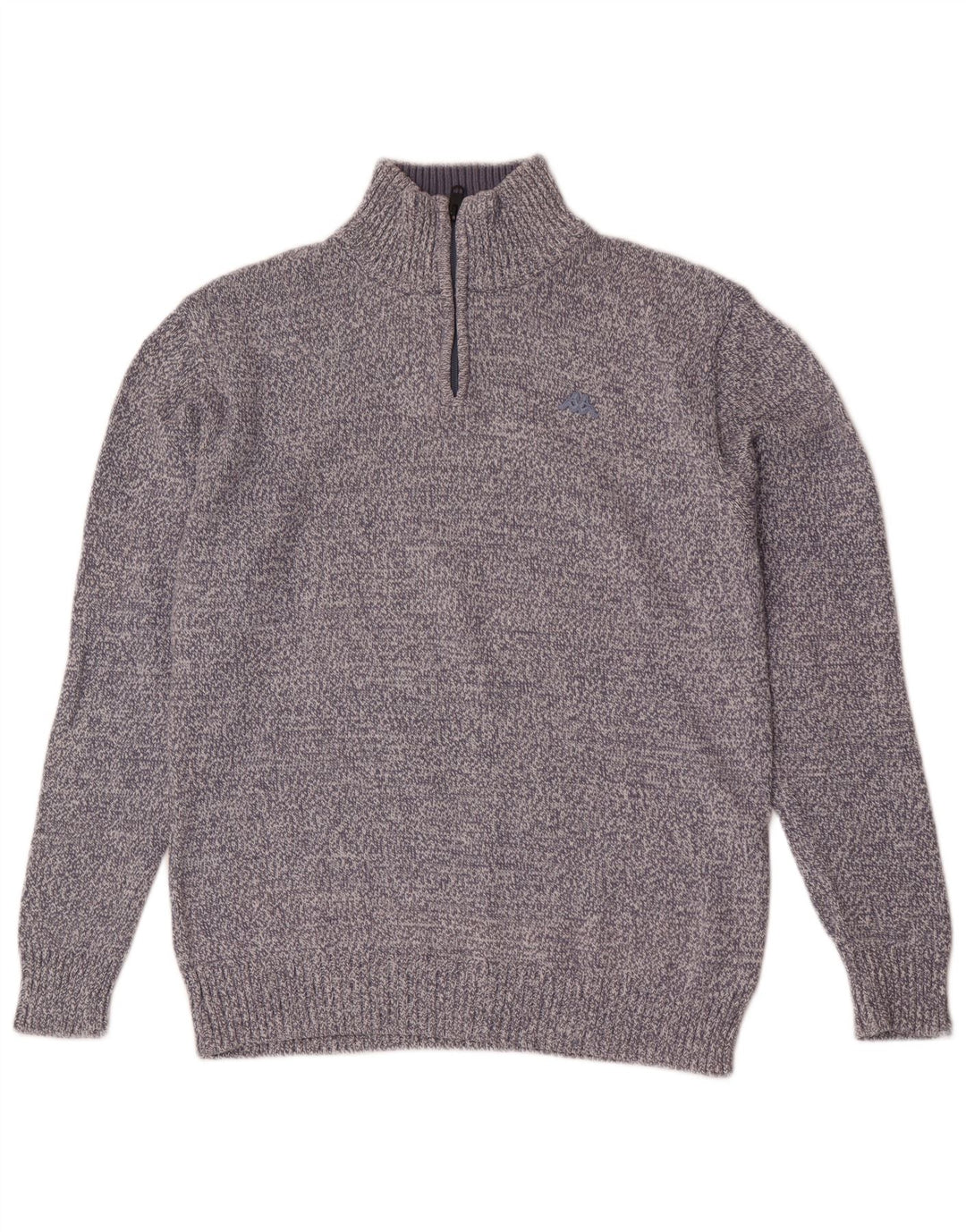 Suéter masculino Kappa com zíper e gola XL azul manchado