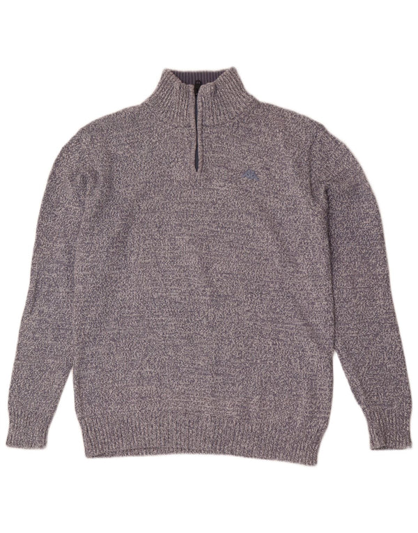 Suéter masculino Kappa com zíper e gola XL azul manchado