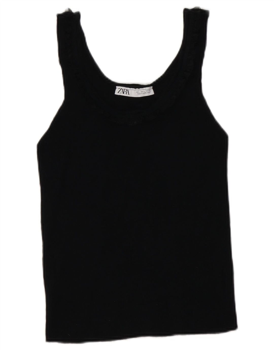Zara Womens Vest Top UK 16 Grande Modal Preto