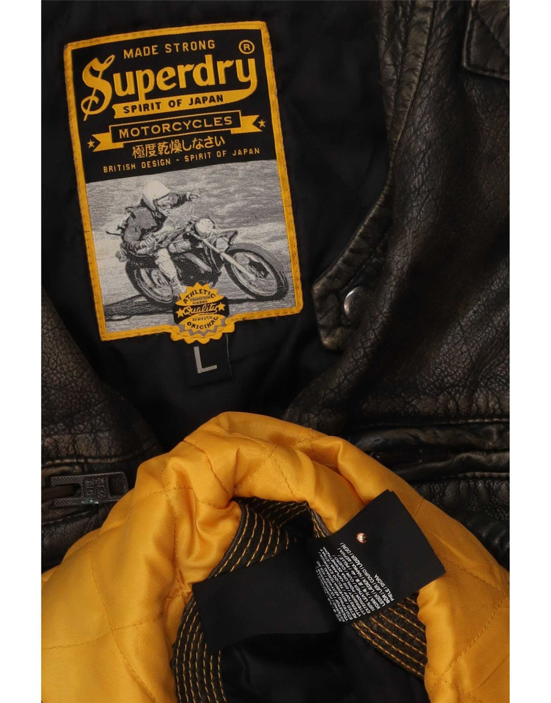 Jaqueta de couro masculina Superdry Motorstyle Reino Unido 40 grande marrom