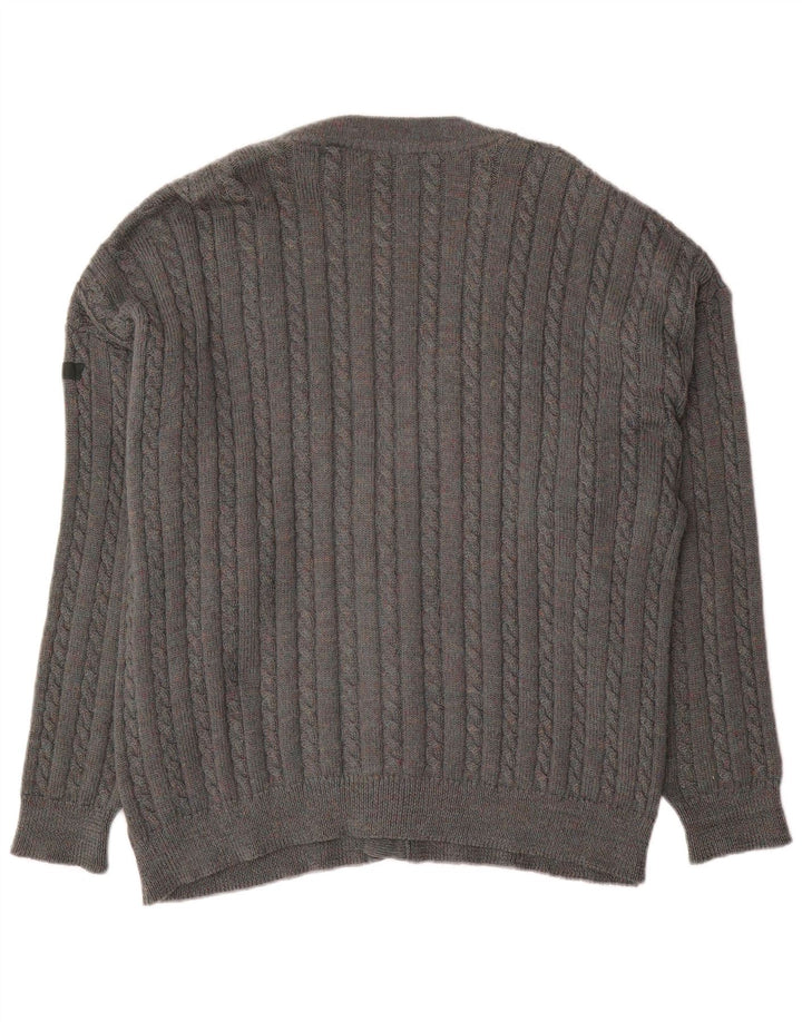 Suéter Cardigan Masculino Vintage XL Cinza