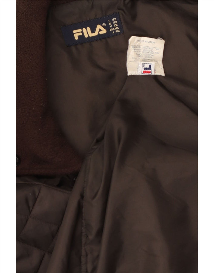 Jaqueta masculina acolchoada FILA IT 52 2XL marrom poliamida