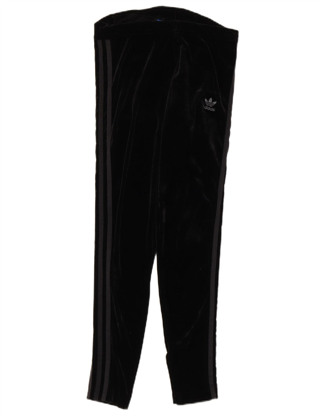 Adidas Mulheres Velour Leggings UK 12 Médio Preto Poliéster