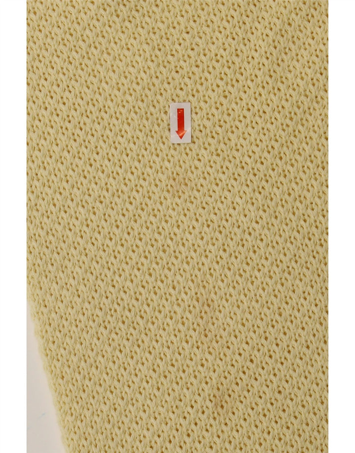 Suéter feminino VINTAGE grande com decote em V IT 40 algodão amarelo pequeno