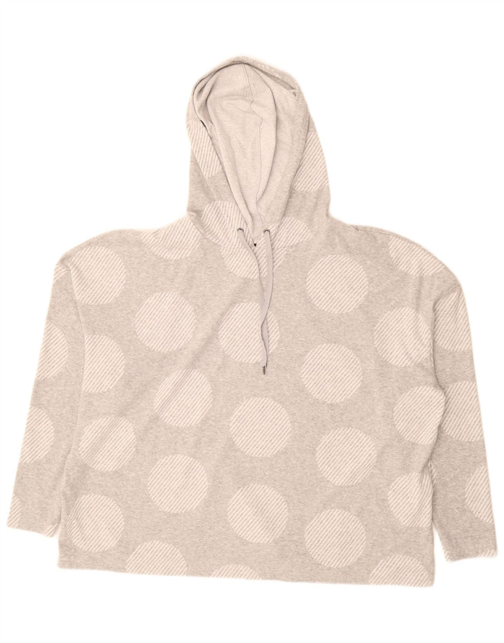 Suéter com capuz feminino Marks & Spencer Reino Unido 24 4XL cinza bolinhas poliéster
