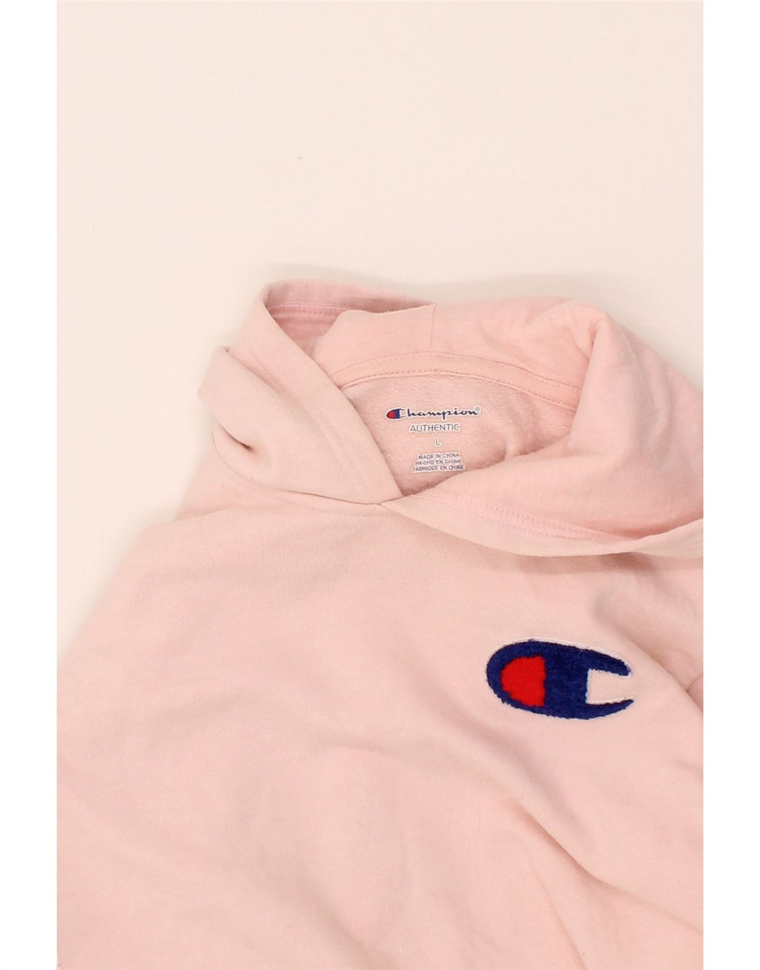 CHAMPION Womens Hoodie Jumper UK 14 Large Pink Cotton Vintage Champion and Second-Hand Champion from Messina Hembry 
