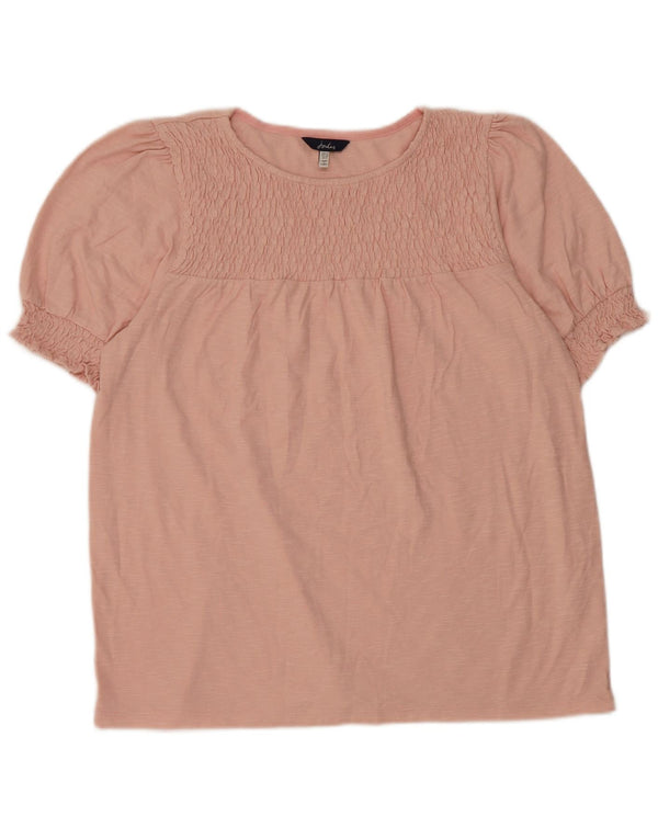 Blusa feminina Joules UK 12 algodão rosa médio