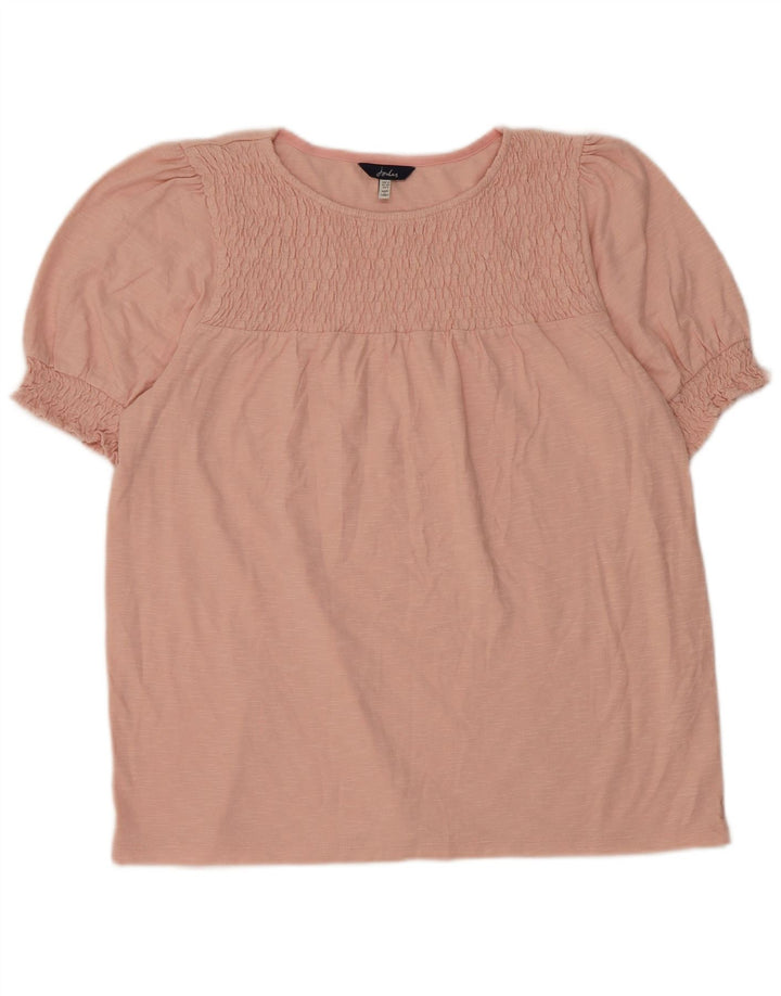 Blusa feminina Joules UK 12 algodão rosa médio