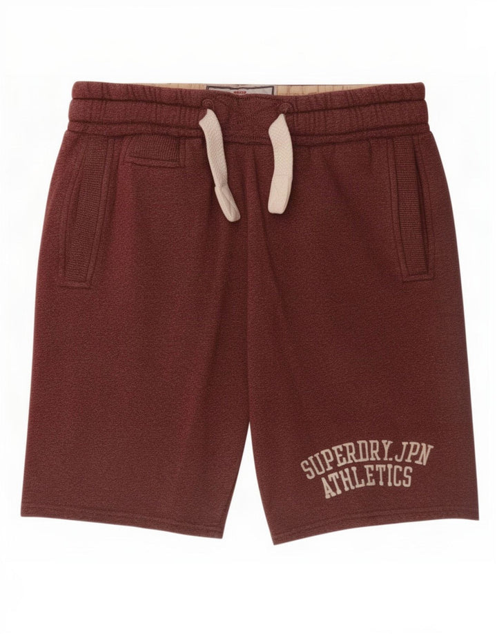 Superdry Mens Graphic Sport Shorts médio bordô poliéster